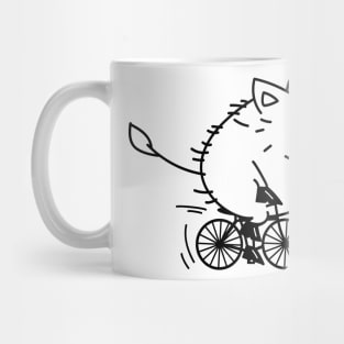 Funny boar rides a bicycle Mug